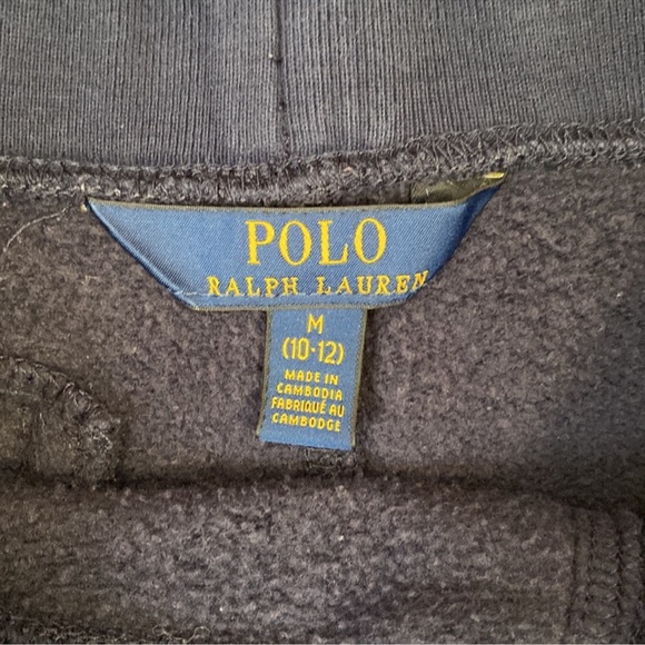 POLO RALPH LAUREN- boys blue sweatpants with pockets and drawstring. Size:10-12. - Picture 6 of 6